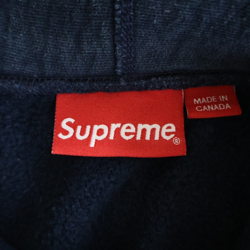 SUPREME(シュプリーム) 16AW Chrome Classic Logo Hooded Sweatshirt クロームクラシックロゴ プルオーバーパーカー フーディー ネイビー