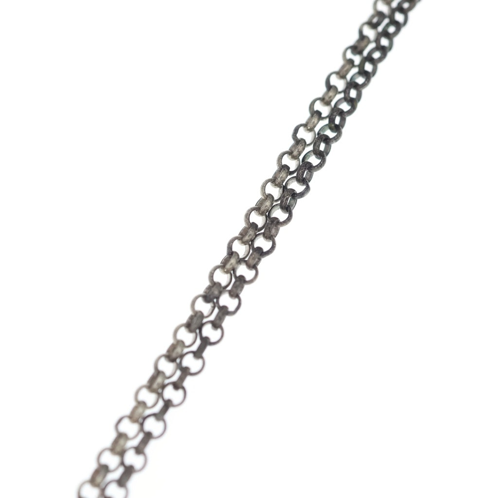 CHROME HEARTS(クロムハーツ) SAFETY PIN R18 1DIAセーフティピンロールチェーン 1ダイヤシルバーネックレス -