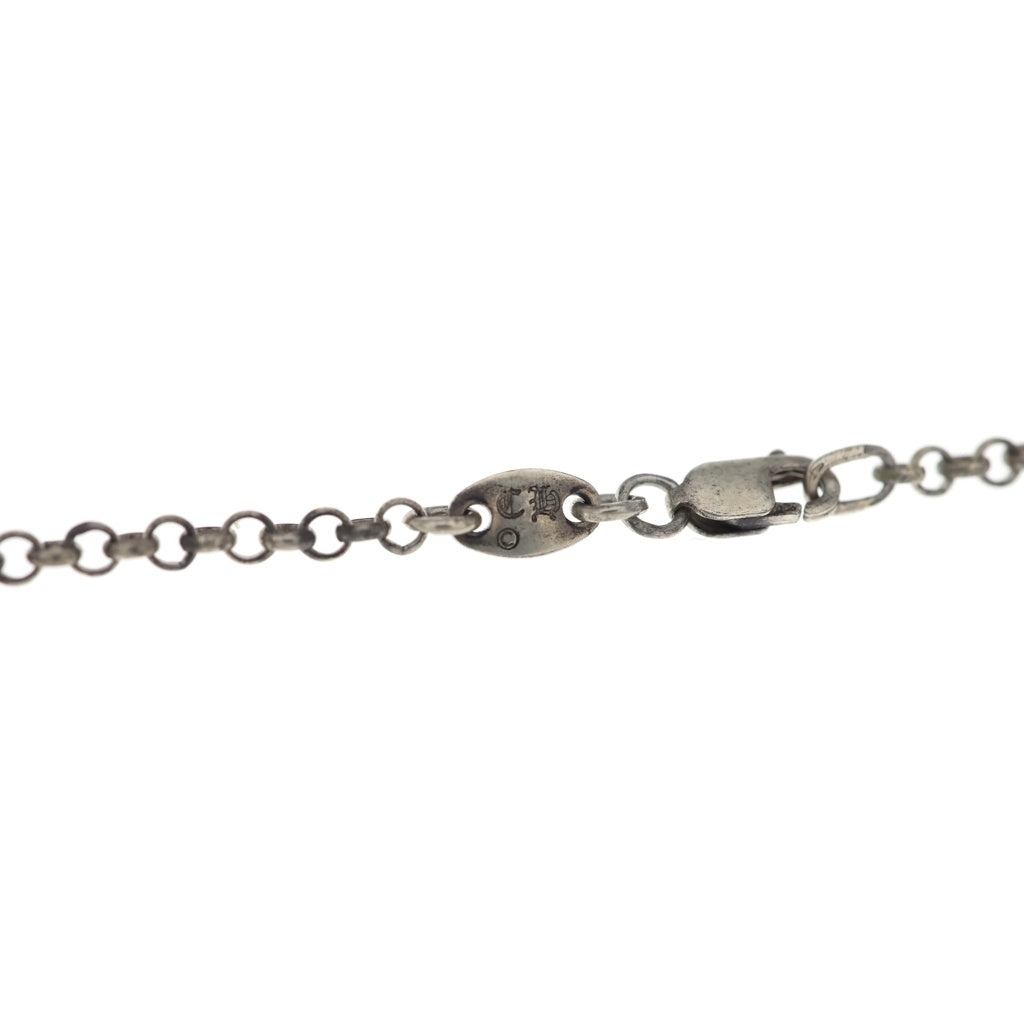 CHROME HEARTS(クロムハーツ) SAFETY PIN R18 1DIAセーフティピンロールチェーン 1ダイヤシルバーネックレス -