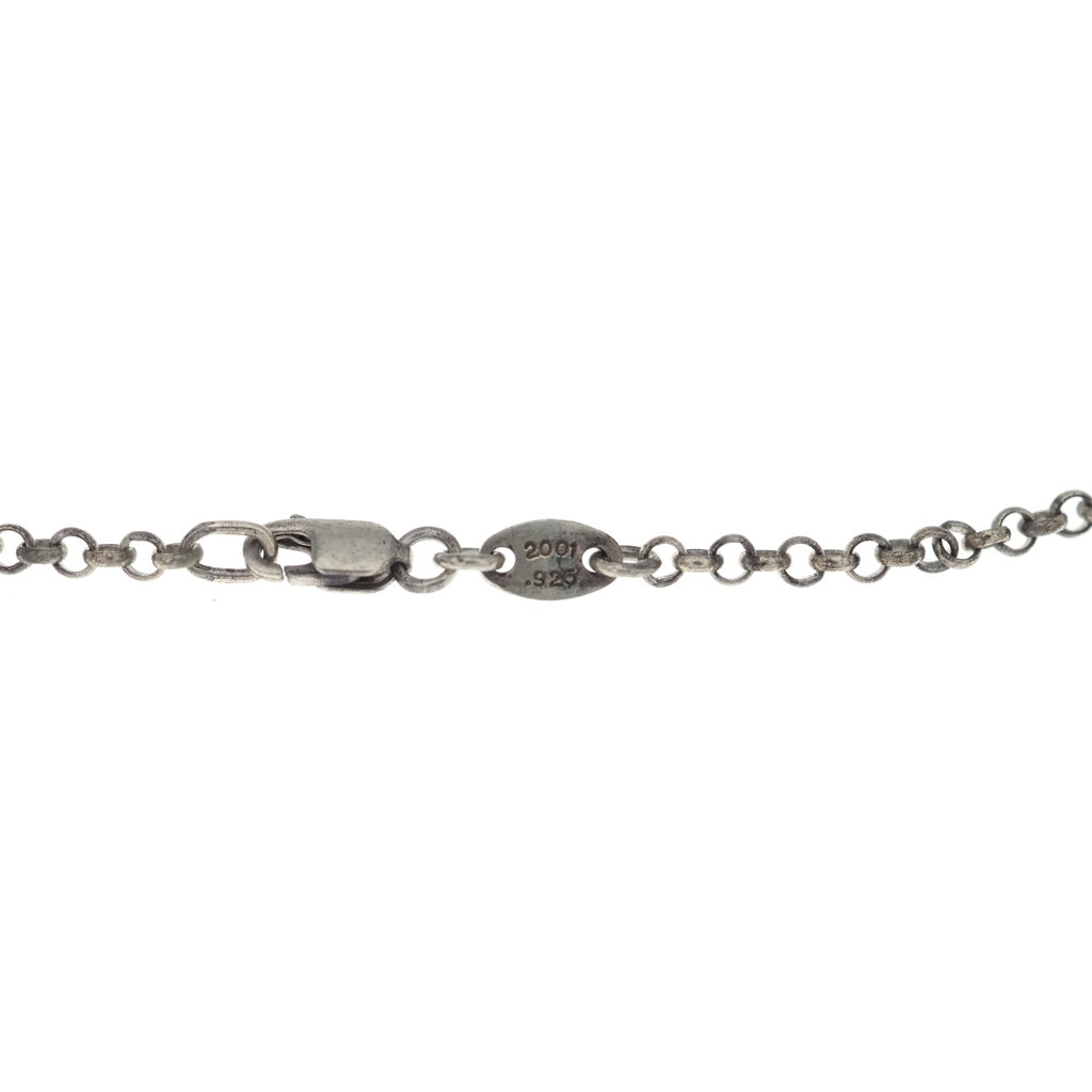 CHROME HEARTS(クロムハーツ) SAFETY PIN R18 1DIAセーフティピンロールチェーン 1ダイヤシルバーネックレス -