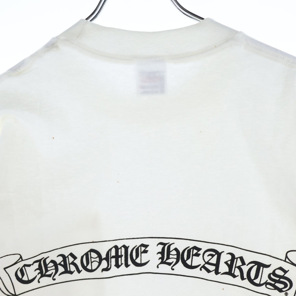 CHROME HEARTS(クロムハーツ) OLD CH T-SHIRT スクロールラベルプリント クルーネック ポケット anvil タグ 半袖Tシャツカットソー ホワイト