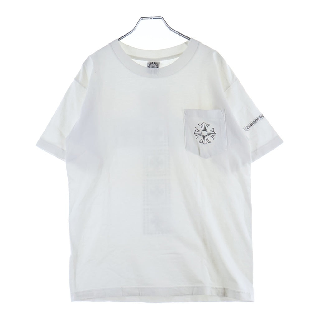 CHROME HEARTS(クロムハーツ) OLD CH T-SHIRT スクロールラベルプリント クルーネック ポケット anvil タグ 半袖Tシャツカットソー ホワイト