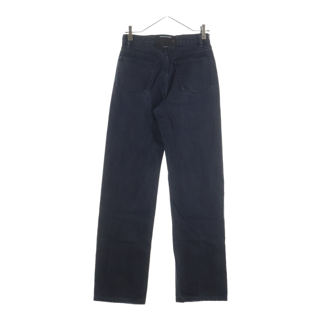 ALEXANDER WANG(アレキサンダーワン) 23SS Straight-leg Wide Pants ストレートワイドパンツ ブラック 4DC2234577 レディース