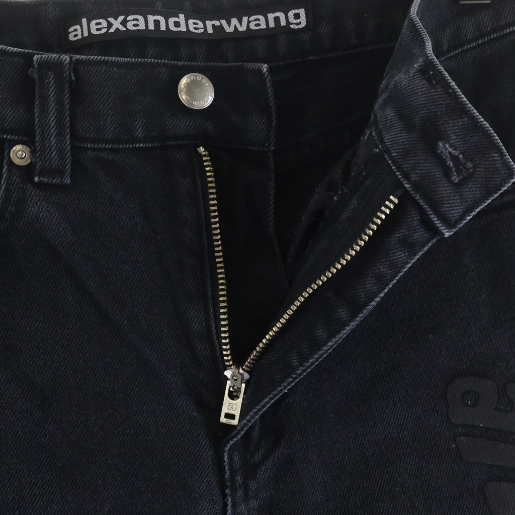 ALEXANDER WANG(アレキサンダーワン) 23SS Straight-leg Wide Pants ストレートワイドパンツ ブラック 4DC2234577 レディース