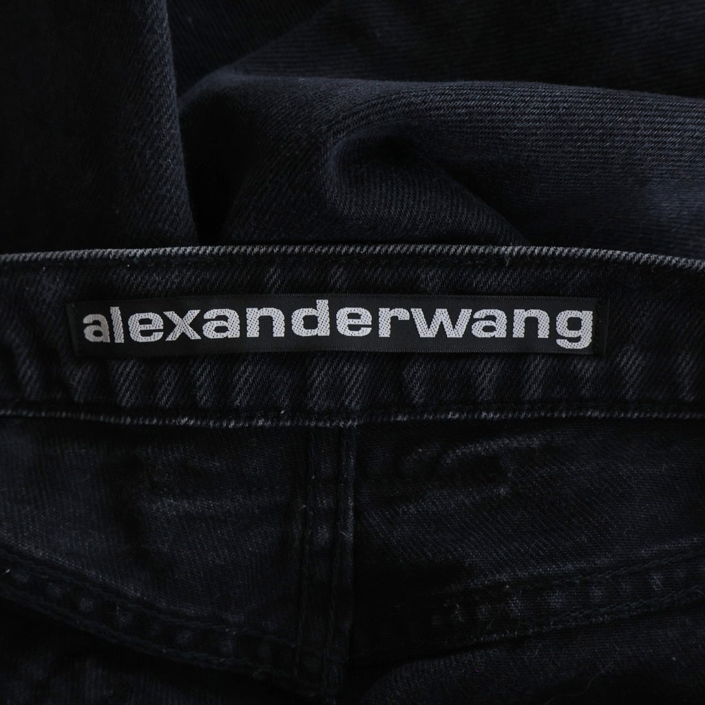 ALEXANDER WANG(アレキサンダーワン) 23SS Straight-leg Wide Pants ストレートワイドパンツ ブラック 4DC2234577 レディース