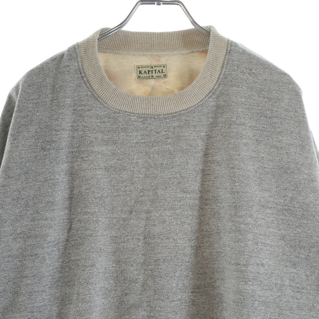 KAPITAL(キャピタル) 24SS TOP裏毛 ビバークBIGスウェット PECKISHマリア クルーネックスウェットトレーナー グレー K203LC081