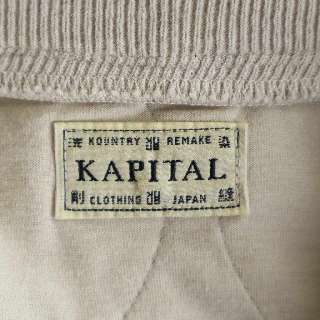 KAPITAL(キャピタル) 24SS TOP裏毛 ビバークBIGスウェット PECKISHマリア クルーネックスウェットトレーナー グレー K203LC081