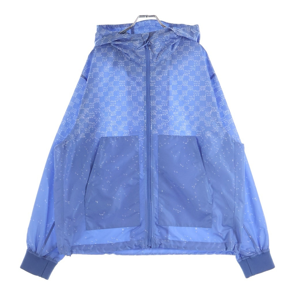 LOUIS VUITTON(ルイヴィトン) 22SS オーセンティック LVグラディエントレター プリントデザイン フーデッド ジップアップ ナイロンジャケット ブルー RM222M ND5 HNB06X