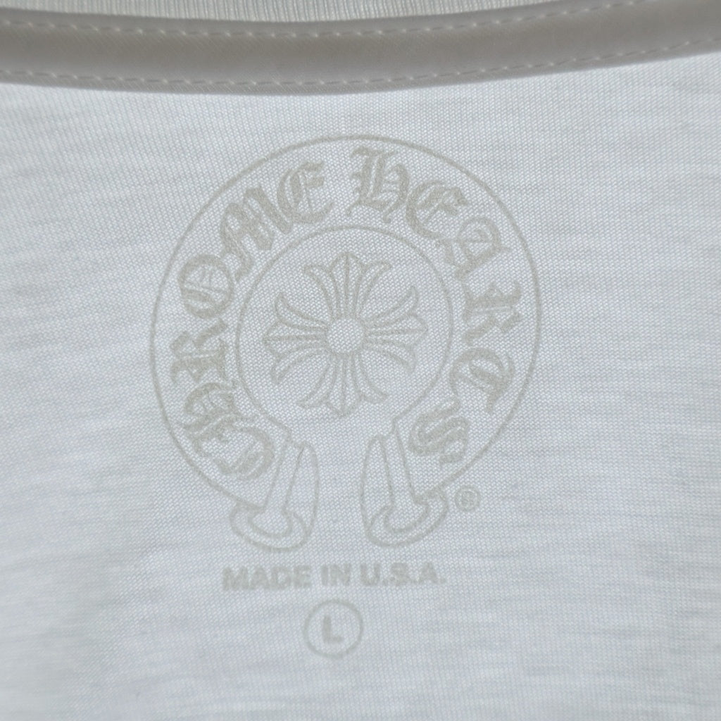 CHROME HEARTS(クロムハーツ) NECK LOGO L/S TEE ネックロゴ クルーネック カットソー 長袖Tシャツ ホワイト/パープル