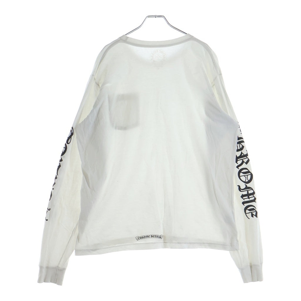 CHROME HEARTS(クロムハーツ) NECK LOGO L/S TEE ネックロゴ クルーネック カットソー 長袖Tシャツ ホワイト