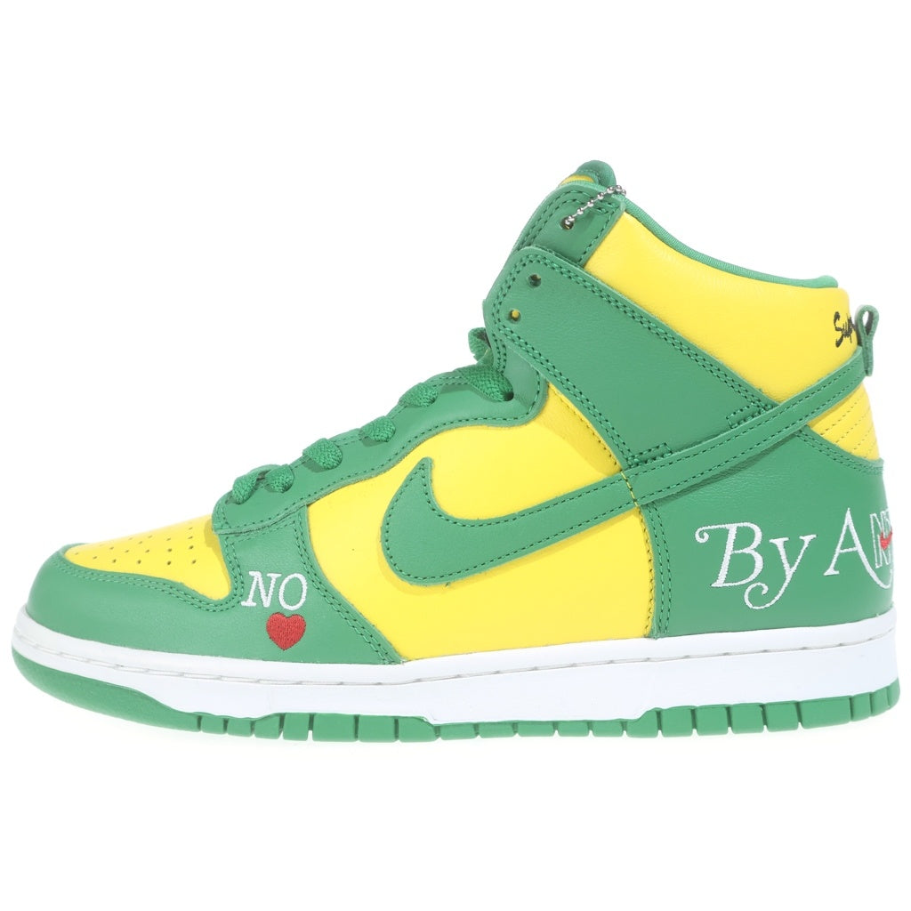 NIKE(ナイキ) ×Supreme SB Dunk High By Any Means シュプリーム バイ エニー ミーンズ ハイカットスニーカー グリーン/イエロー US9/27cm DN3741-700