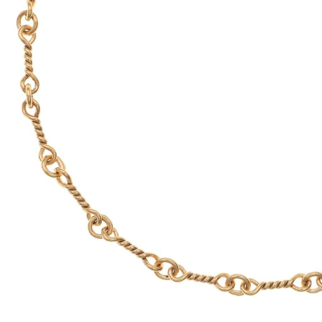 CHROME HEARTS(クロムハーツ) 22K NECKCHAIN T18 ツイストチェーンネックレス 18inch ゴールドBCA014