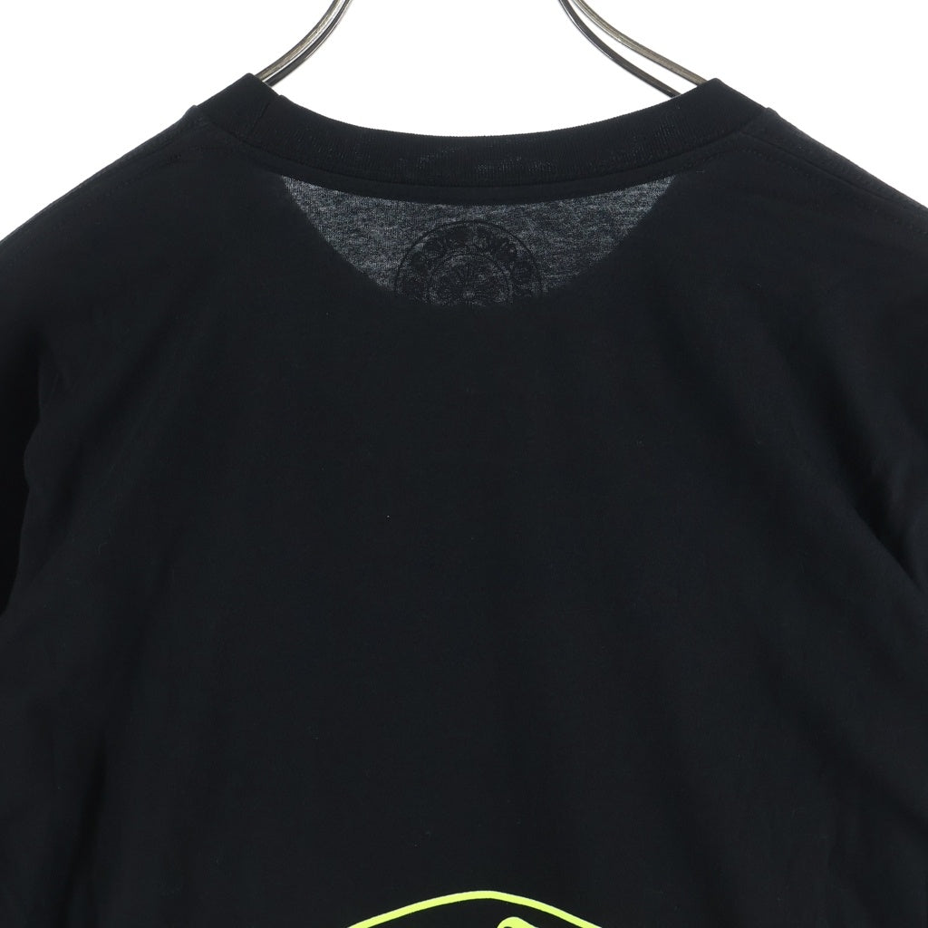 CHROME HEARTS(クロムハーツ) Floral Cross Horseshoe Long Sleeve Tee フローラルクロス ホースシュー ロングスリーブ Tシャツ ブラック/ネオンイエロー -