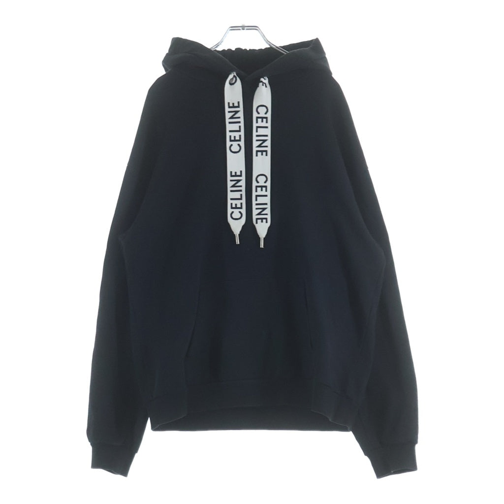 CELINE(セリーヌ) ルーズ フーディー コットンフリース プルオーバースウェットパーカー ブラック 2Y468670Q.38NO 2Y468670Q