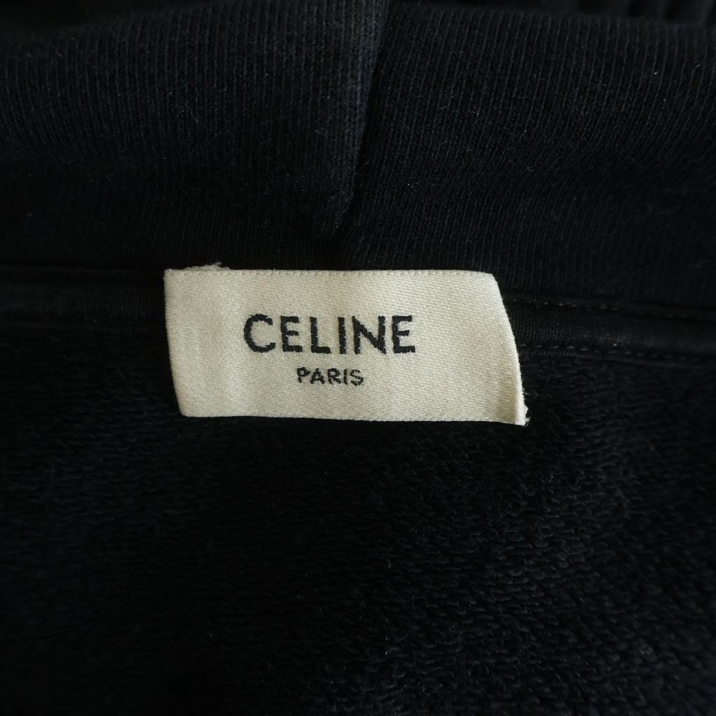 CELINE(セリーヌ) ルーズ フーディー コットンフリース プルオーバースウェットパーカー ブラック 2Y468670Q.38NO 2Y468670Q
