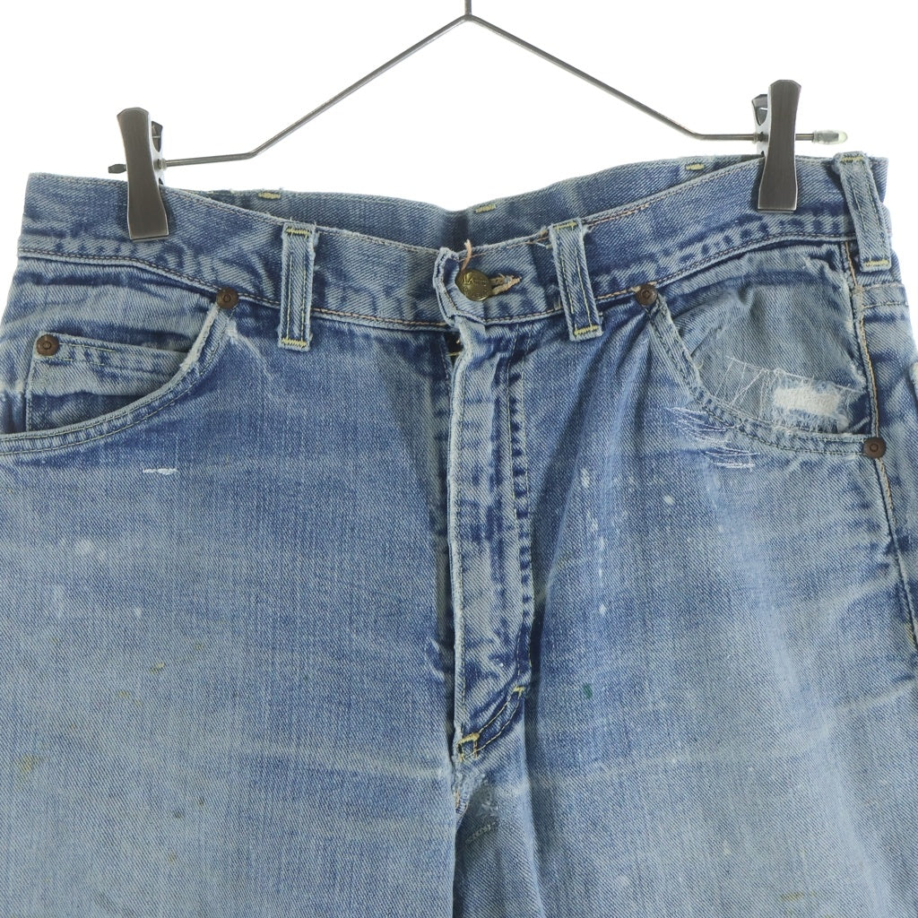 LEE(リー) 70S VINTAGE ヴィンテージ サイド黒タグ あて布 ジップアップ デニムパンツ インディゴ