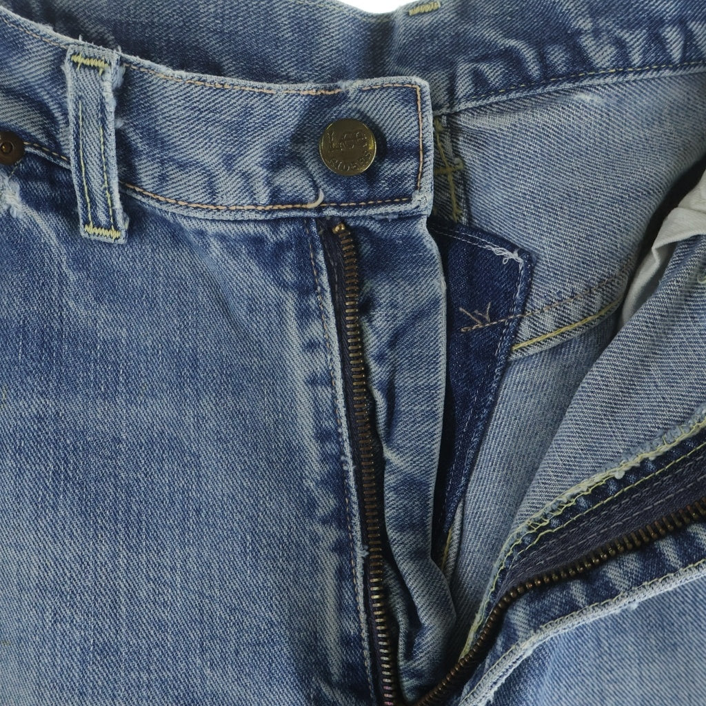 LEE(リー) 70S VINTAGE ヴィンテージ サイド黒タグ あて布 ジップアップ デニムパンツ インディゴ