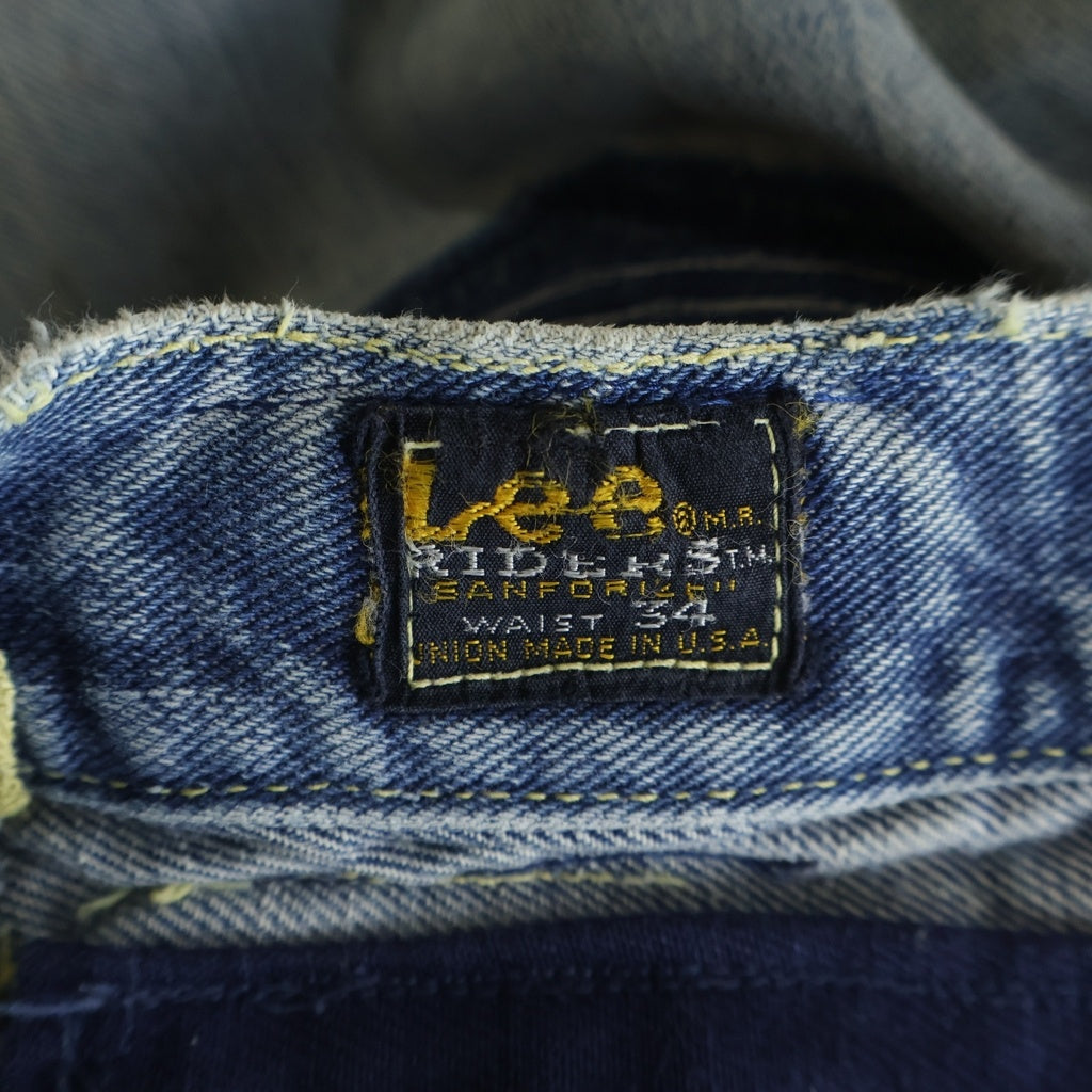 LEE(リー) 70S VINTAGE ヴィンテージ サイド黒タグ あて布 ジップアップ デニムパンツ インディゴ