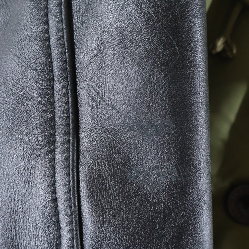 50DUPPIES(ファイブオーダッピーズ) TYPE N-2B 100着限定 レザー切り替え 裏ボア ジップアップ ジャケット カーキ
