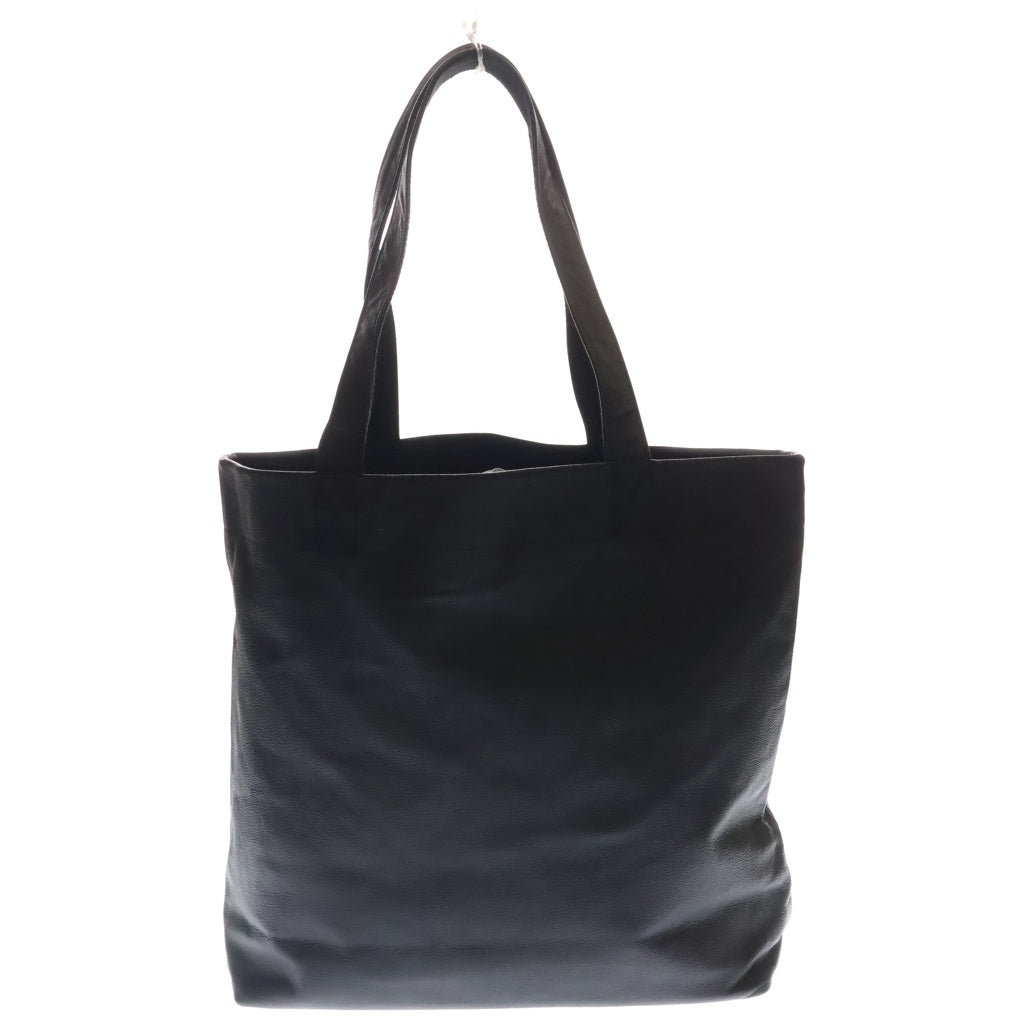 Yohji Yamamoto(ヨウジヤマモト) ロゴデザイン レザー スモール トートバッグ ブラック