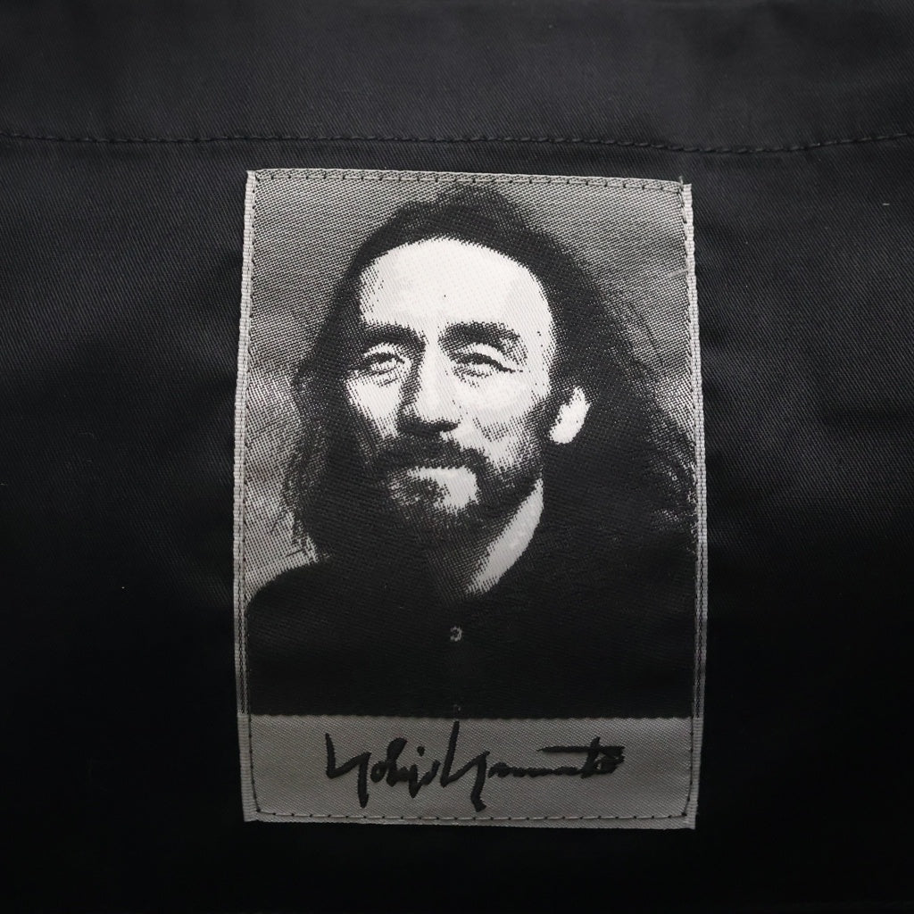 Yohji Yamamoto(ヨウジヤマモト) ロゴデザイン レザー スモール トートバッグ ブラック
