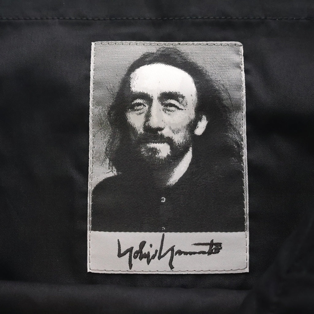 Yohji Yamamoto(ヨウジヤマモト) ロゴデザイン レザー スモール トートバッグ ブラック