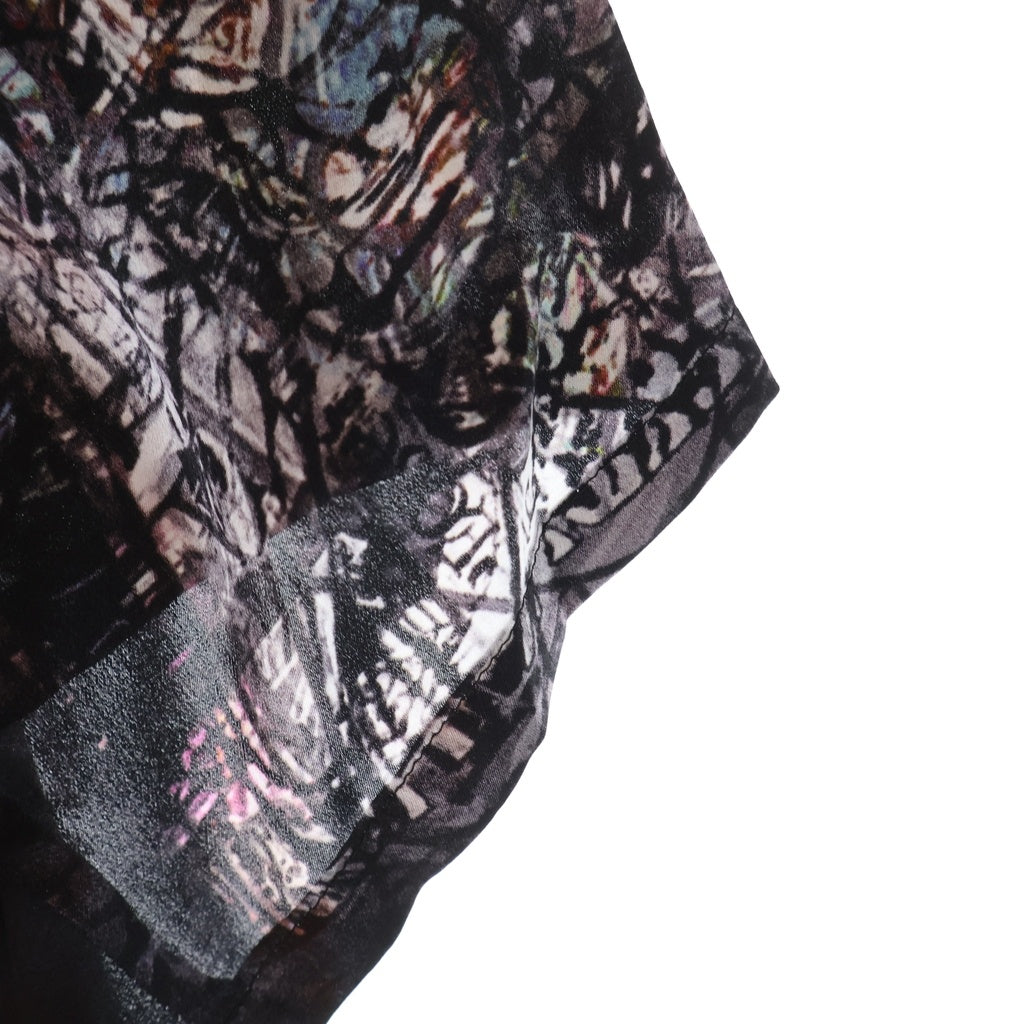 Yohji Yamamoto POUR HOMME(ヨウジヤマモト プールオム) LINING PRINTED LONG CAPE JACKET ライニング プリンテッド ロング ケープジャケット ブラック HK-J54-407