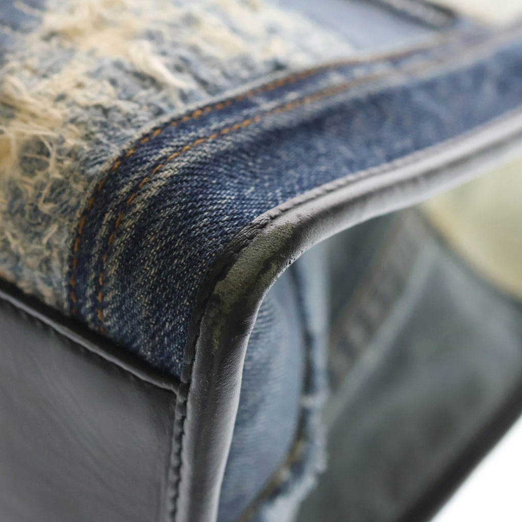 DOLCE & GABBANA(ドルチェアンドガッバーナ) Shopping Bag Denim Logo Embroidery ショッピングバッグ デニム ロゴエンブロイダリー ブルー BB2012AO6218M800 レディース