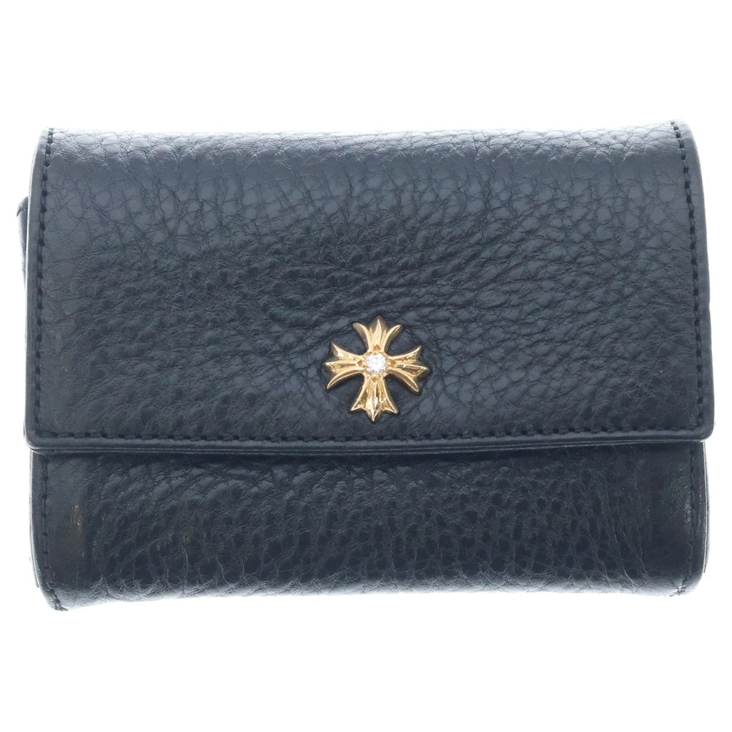 CHROME HEARTS(クロムハーツ) 22K 1D CH PLUS TINY WALLET シーエイチプラス タイニー レザーミニウォレット ブラック