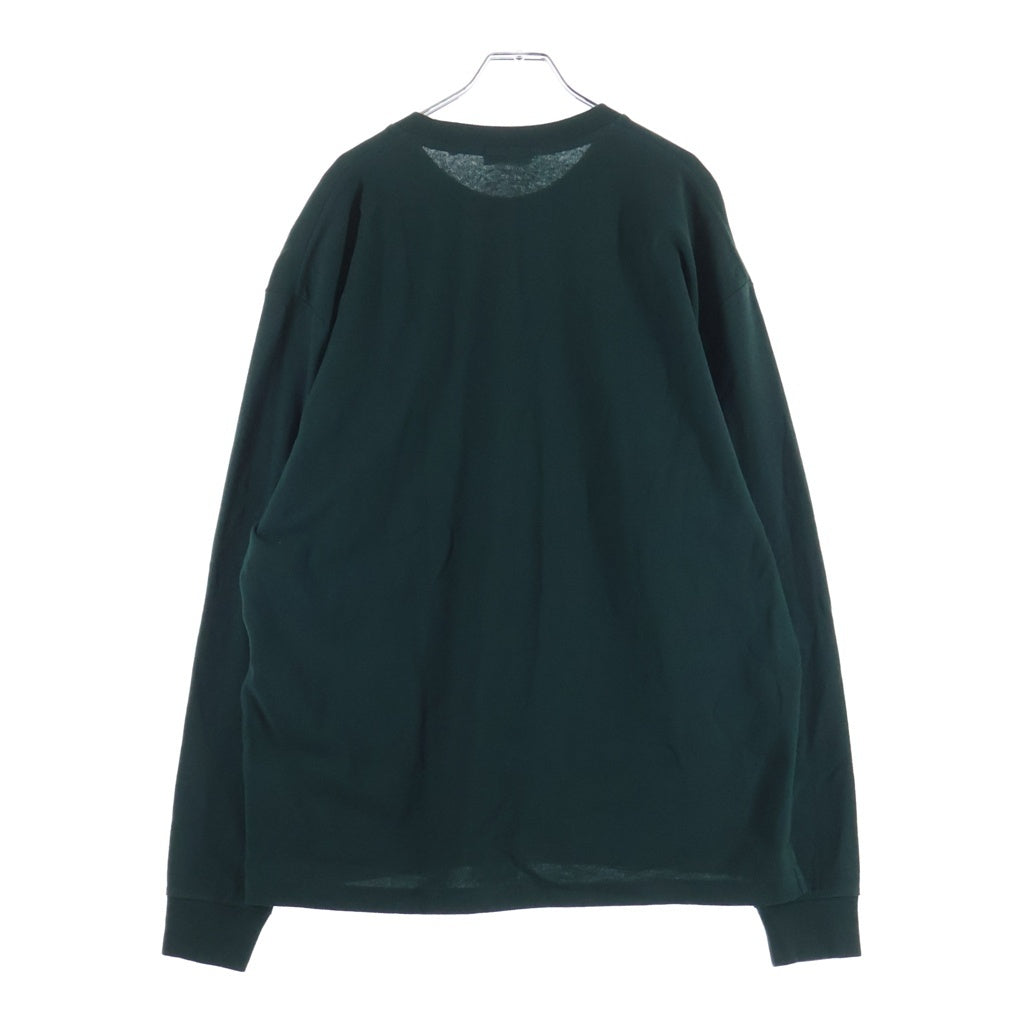 KITH(キス) 25SS QUINN L/S TEE クイン 胸ロゴデザイン クルーネック カットソー 長袖Tシャツ グリーン 21-071-060-0000-1-0