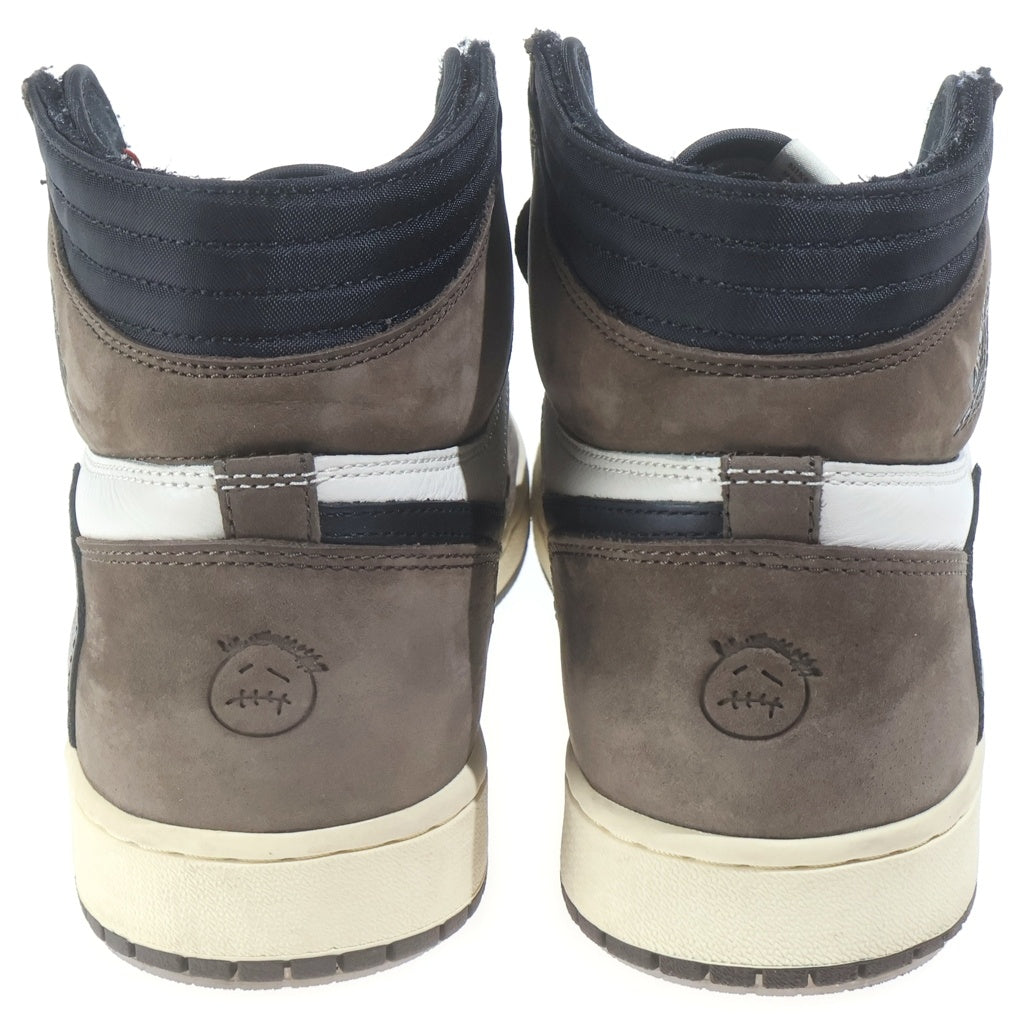 NIKE(ナイキ) ×TRAVIS SCOTT AIR JORDAN 1 HIGH OG TS SP トラヴィススコット エアジョーダン1 ハイカットスニーカー ブラウン/ホワイト US12/30.0cm CD4487-100