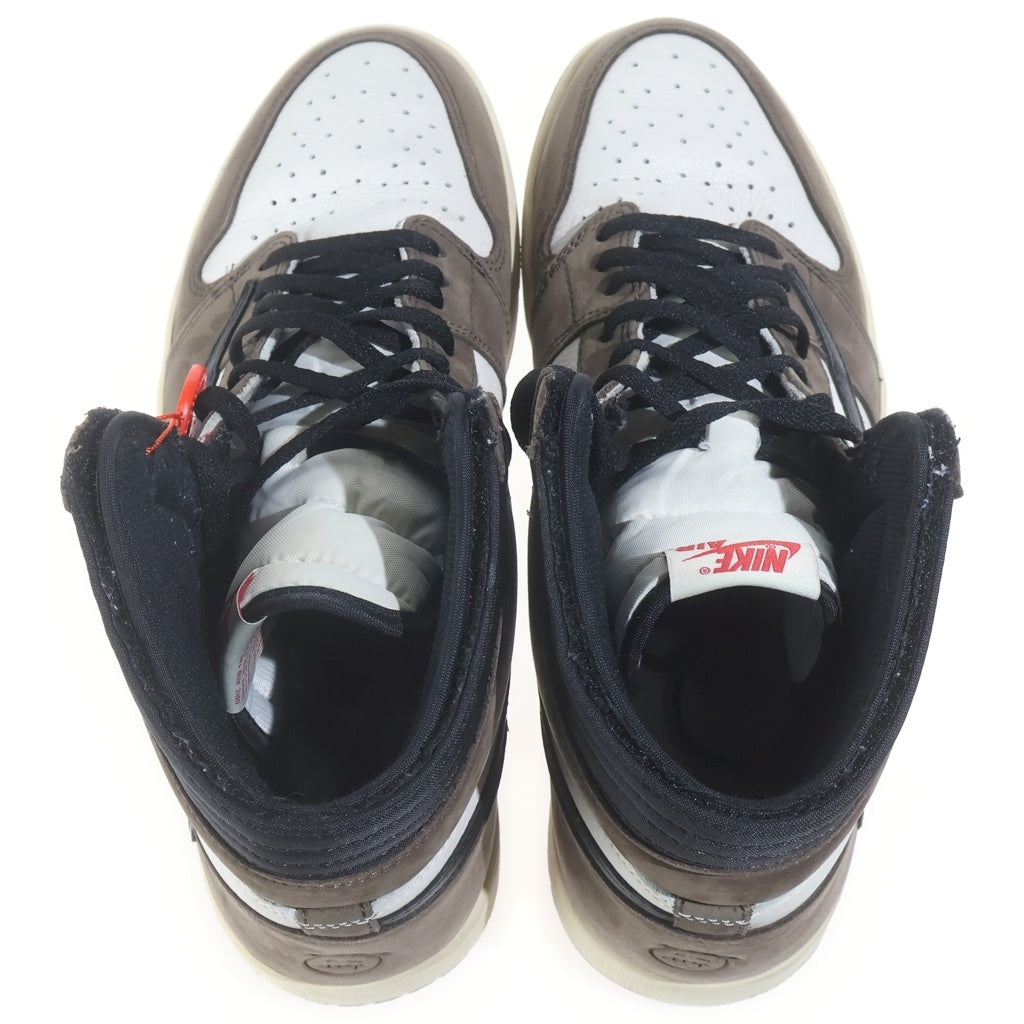 NIKE(ナイキ) ×TRAVIS SCOTT AIR JORDAN 1 HIGH OG TS SP トラヴィススコット エアジョーダン1 ハイカットスニーカー ブラウン/ホワイト US12/30.0cm CD4487-100