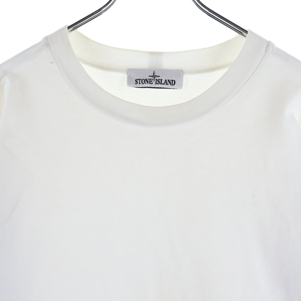 STONE ISLAND(ストーンアイランド) アームロゴデザイン クルーネック カットソー 長袖Tシャツ ホワイト 771563750