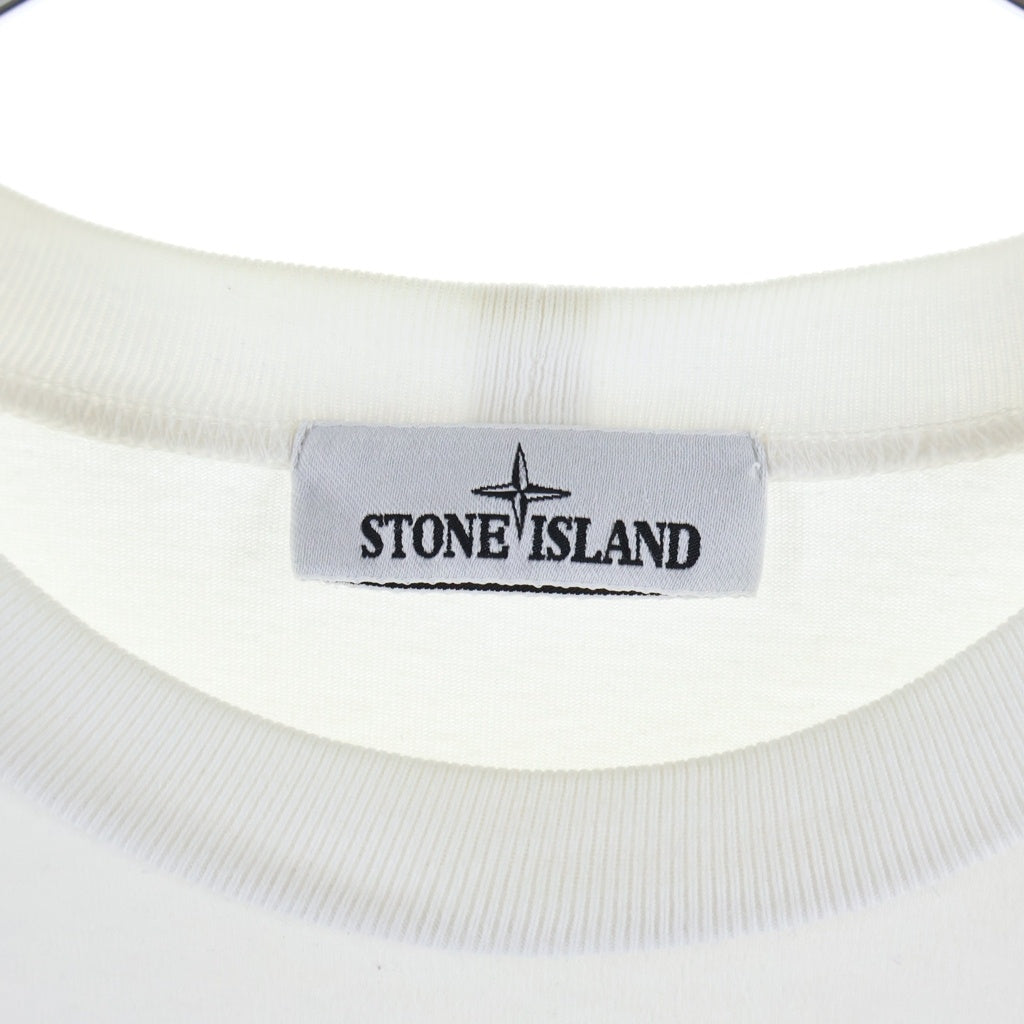 STONE ISLAND(ストーンアイランド) アームロゴデザイン クルーネック カットソー 長袖Tシャツ ホワイト 771563750