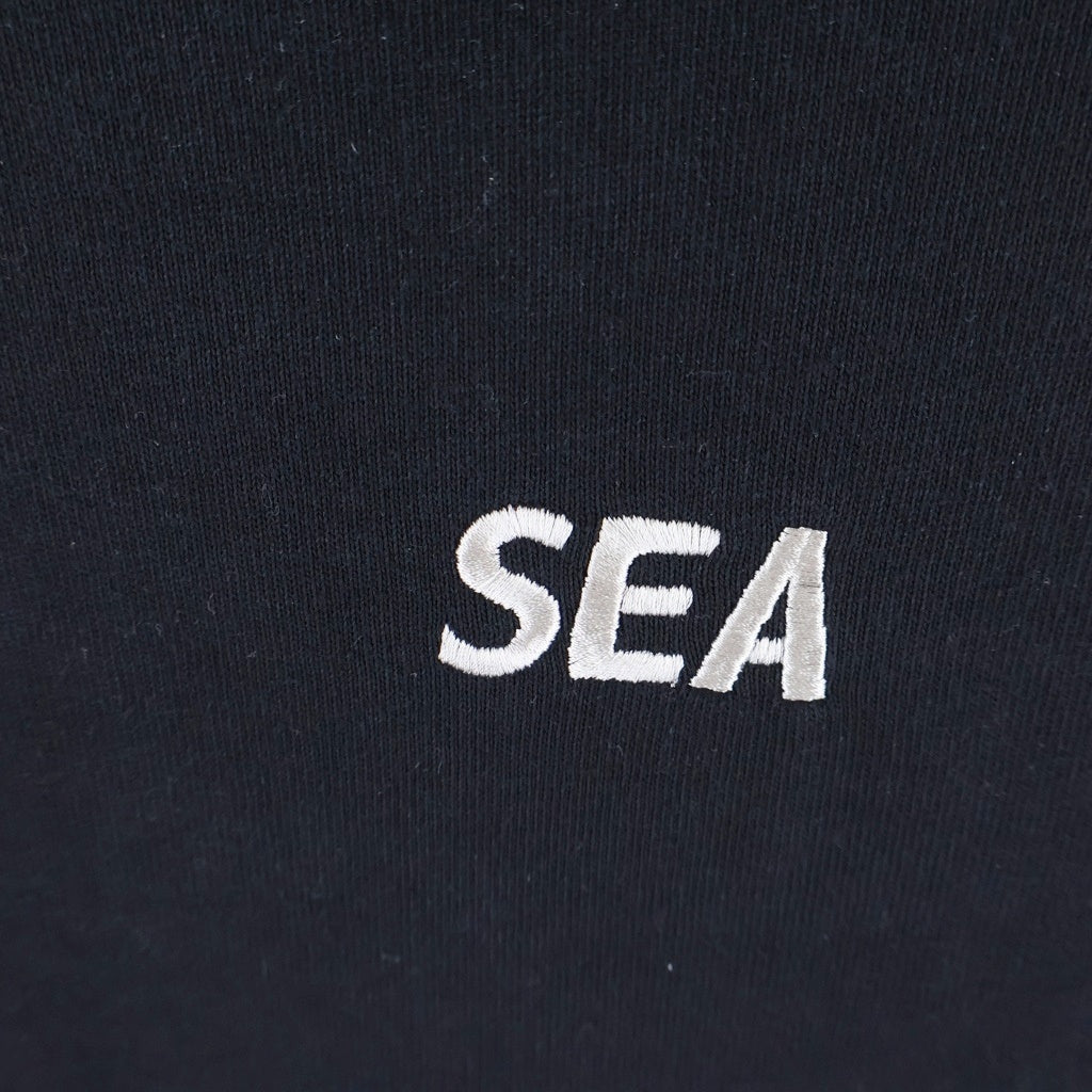 WIND AND SEA(ウィンダンシー) SULFUR DYEING LOGO L/S TEE サフール ダイイング ロゴデザイン クルーネック カットソー 長袖Tシャツ ブラック WDS-O-ESD-27-Q1-CS-01