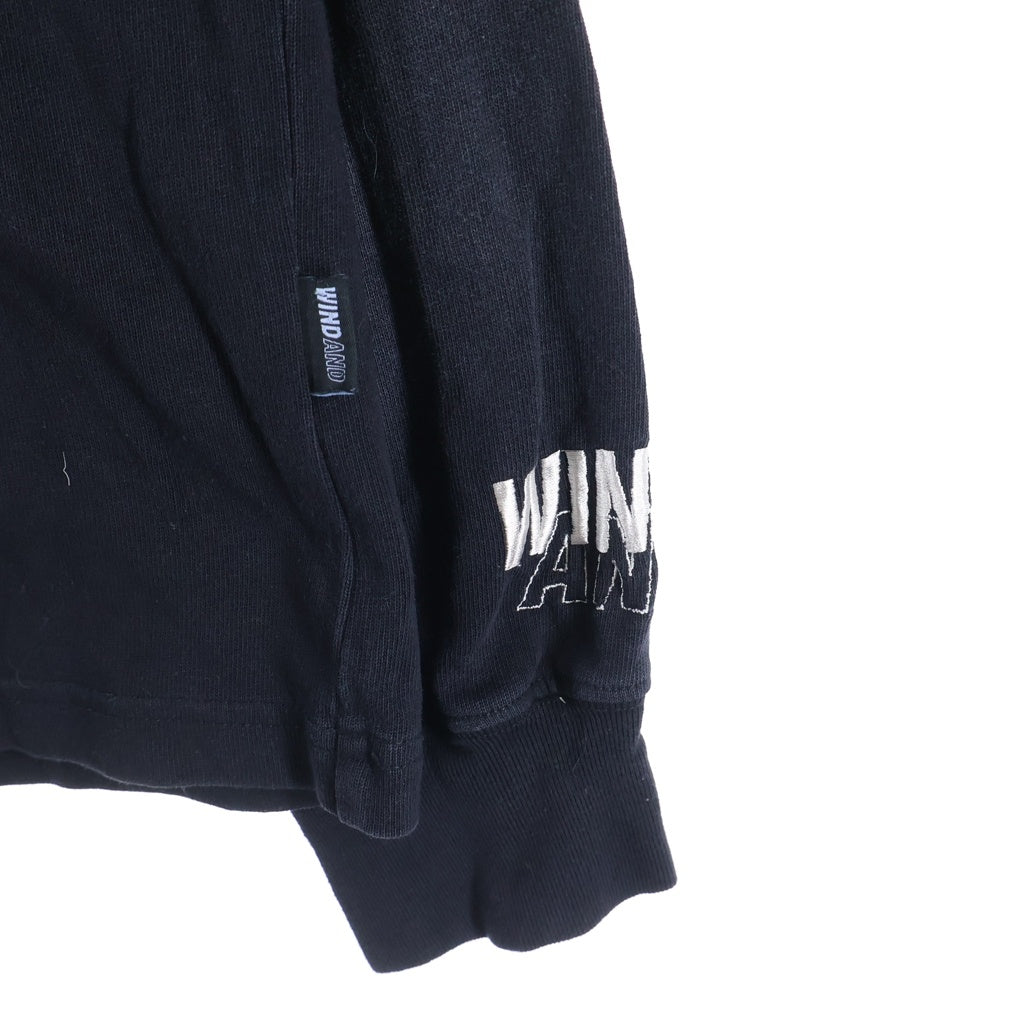 WIND AND SEA(ウィンダンシー) SULFUR DYEING LOGO L/S TEE サフール ダイイング ロゴデザイン クルーネック カットソー 長袖Tシャツ ブラック WDS-O-ESD-27-Q1-CS-01