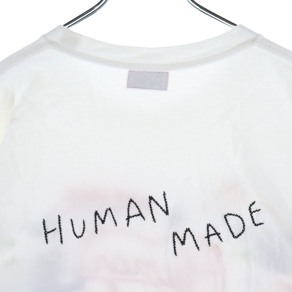 HUMAN MADE(ヒューマンメイド) EMBROIDERED TEE エンブロイダリー ロゴデザイン クルーネック カットソー 半袖Tシャツ ホワイト