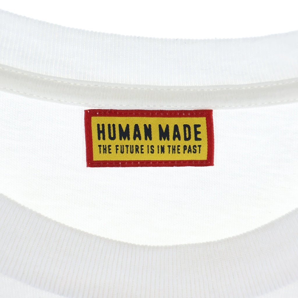 HUMAN MADE(ヒューマンメイド) EMBROIDERED TEE エンブロイダリー ロゴデザイン クルーネック カットソー 半袖Tシャツ ホワイト