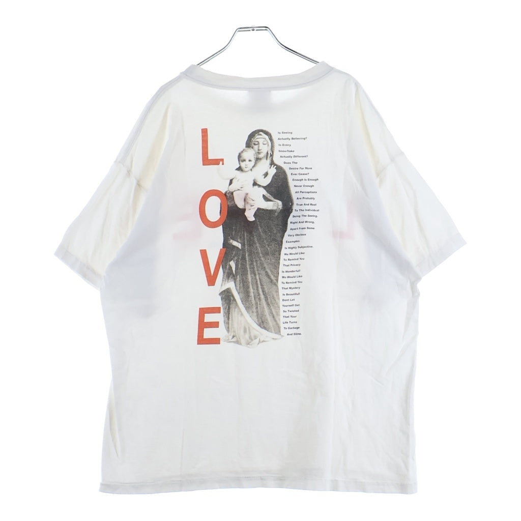 SAINT MICHAEL(セントマイケル) LIFE MARIA ライフマリア ロゴデザイン クルーネック カットソー 半袖Tシャツ ホワイト SM-S23-0000-020