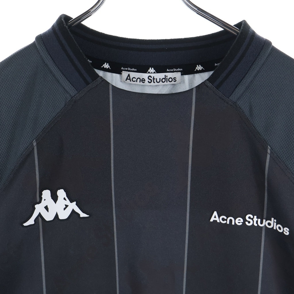 Acne Studios(アクネ ストゥディオズ) ×Kappa Logo Long Sleeve T-shirt カッパ ロゴデザイン カットソー 長袖ゲームシャツ ブラック SP-UX-SWEA000015