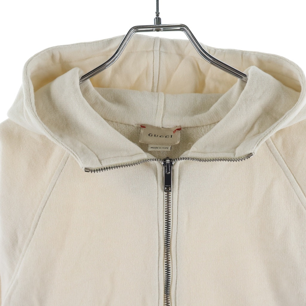 GUCCI(グッチ) シェリーライン ロゴデザイン ハーフジップ フーデッド スウェット パーカー ベージュ レディース 653666 XJDKA