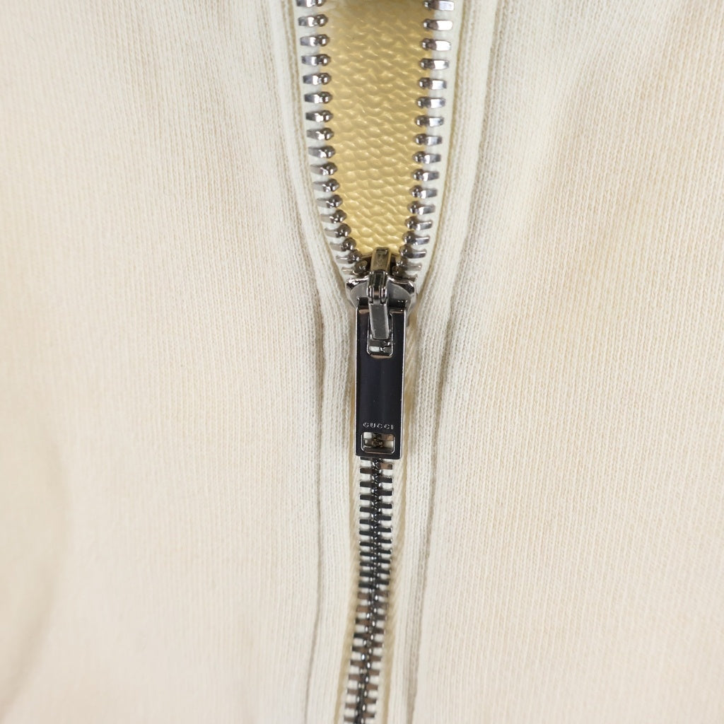 GUCCI(グッチ) シェリーライン ロゴデザイン ハーフジップ フーデッド スウェット パーカー ベージュ レディース 653666 XJDKA