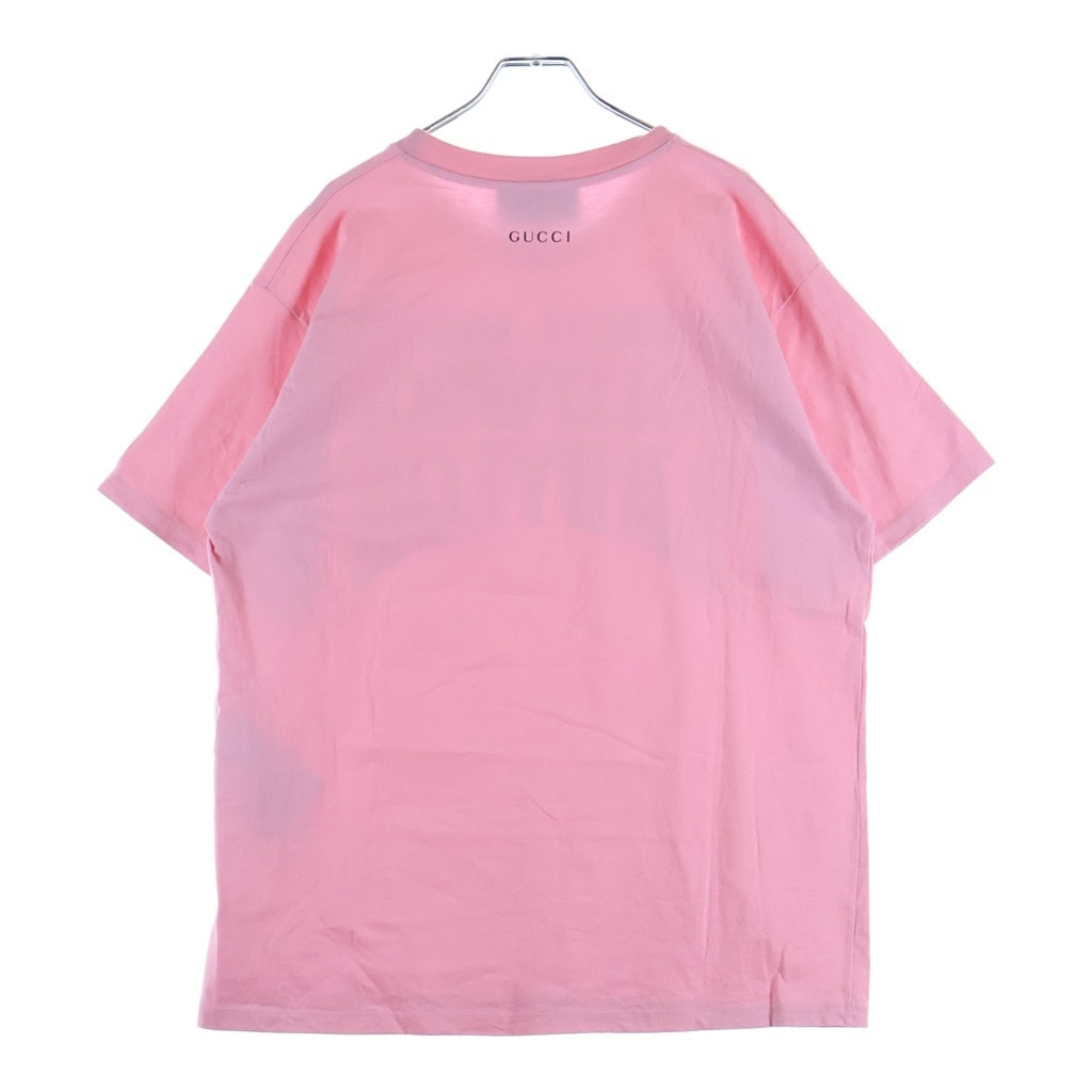GUCCI(グッチ) 2SS KENNETH ANGERS HOLLYWOOD BABYLON ハリウッド ロゴデザイン クルーネック カットソー 半袖Tシャツ ピンク 616036 XJEJU レディース