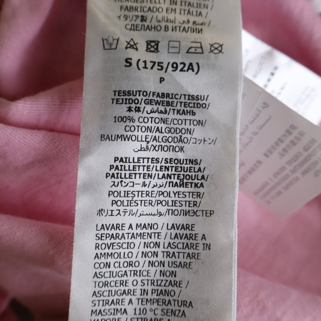 GUCCI(グッチ) 2SS KENNETH ANGERS HOLLYWOOD BABYLON ハリウッド ロゴデザイン クルーネック カットソー 半袖Tシャツ ピンク 616036 XJEJU レディース