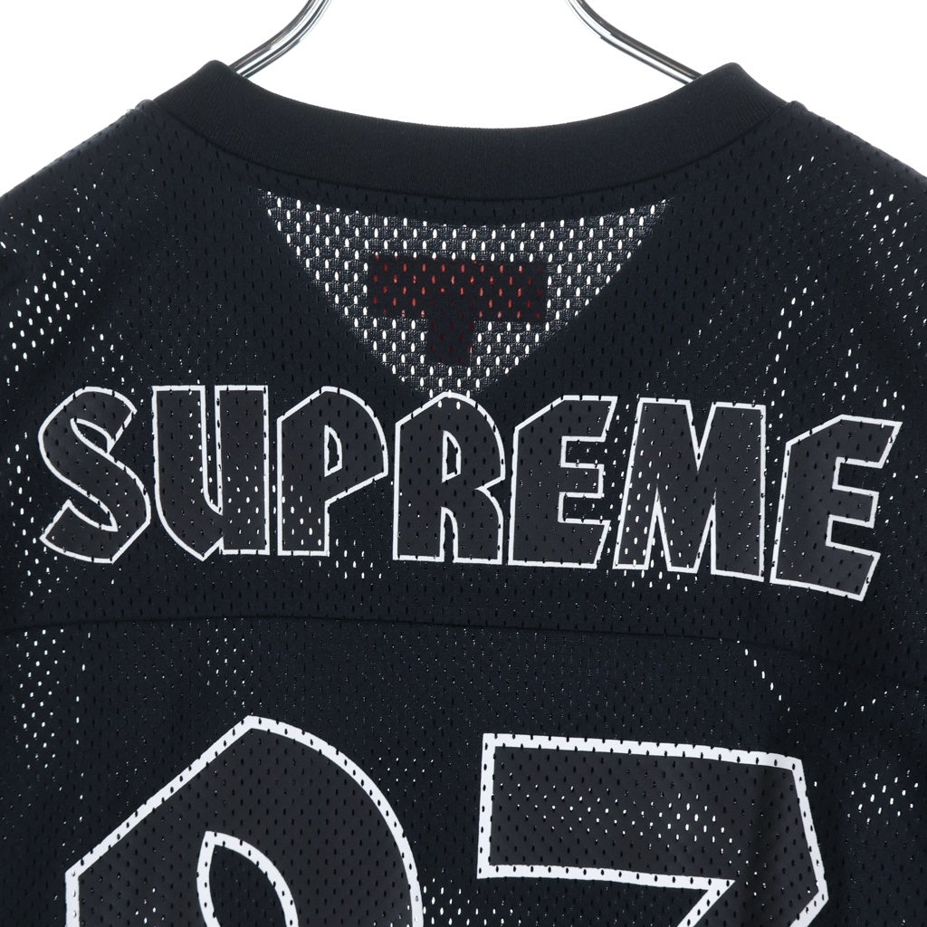 SUPREME(シュプリーム) 26SS Spitfire Football Jersey スピット ファイアー ロゴデザイン Vネック 半袖フットボールTシャツ ブラック