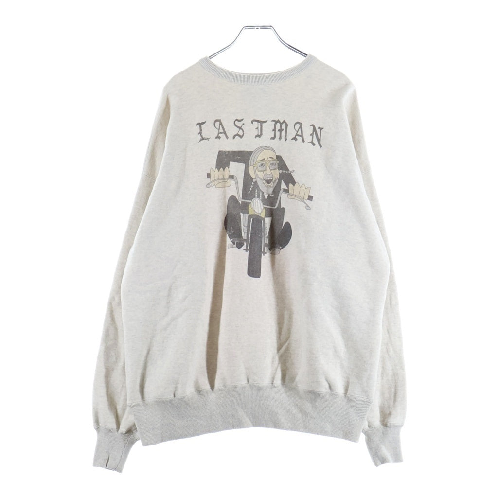 LASTMAN(ラストマン) PRINTED CREW NECK EASY RIDER プリント クルーネック イージー ライダー ロゴデザイン スウェット トレーナー グレー 252LM-CT15