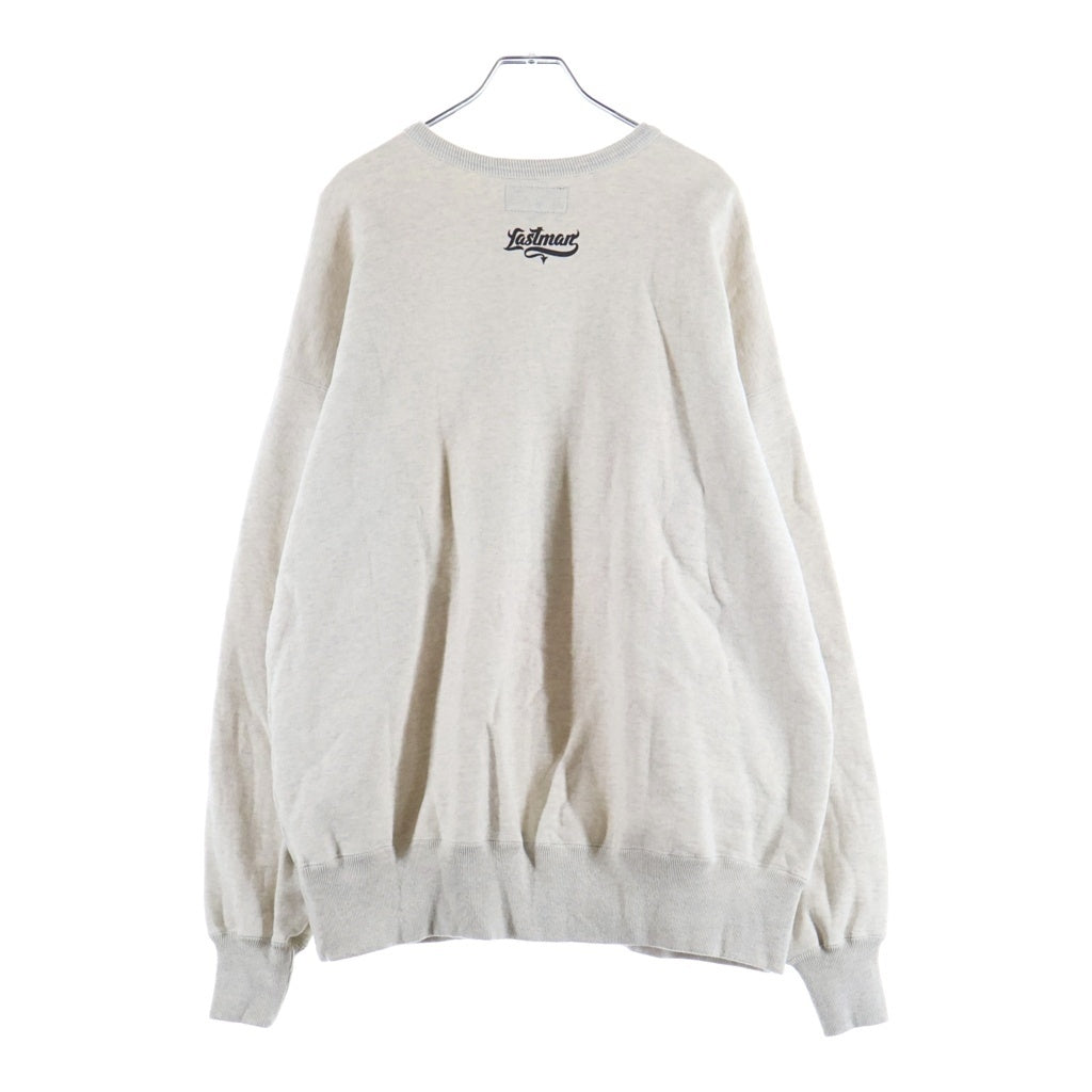 LASTMAN(ラストマン) PRINTED CREW NECK EASY RIDER プリント クルーネック イージー ライダー ロゴデザイン スウェット トレーナー グレー 252LM-CT15