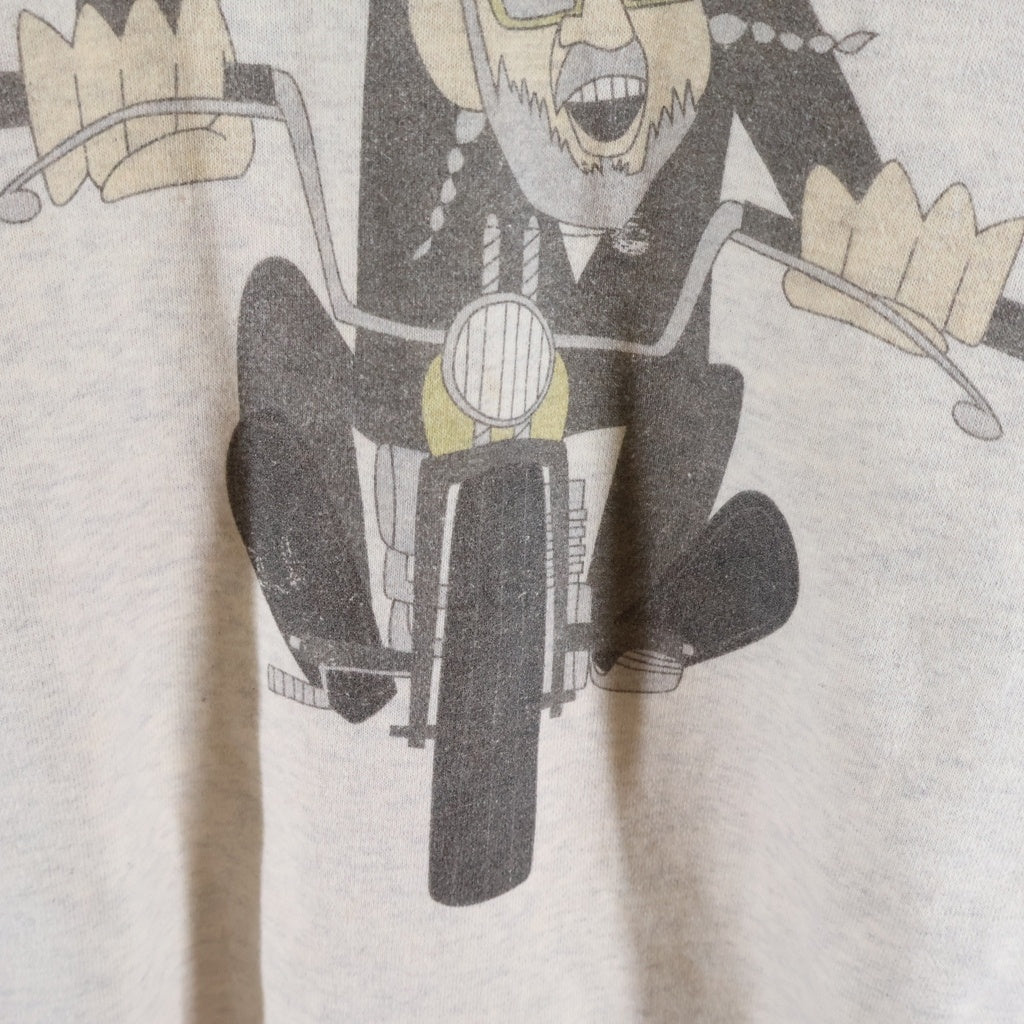 LASTMAN(ラストマン) PRINTED CREW NECK EASY RIDER プリント クルーネック イージー ライダー ロゴデザイン スウェット トレーナー グレー 252LM-CT15