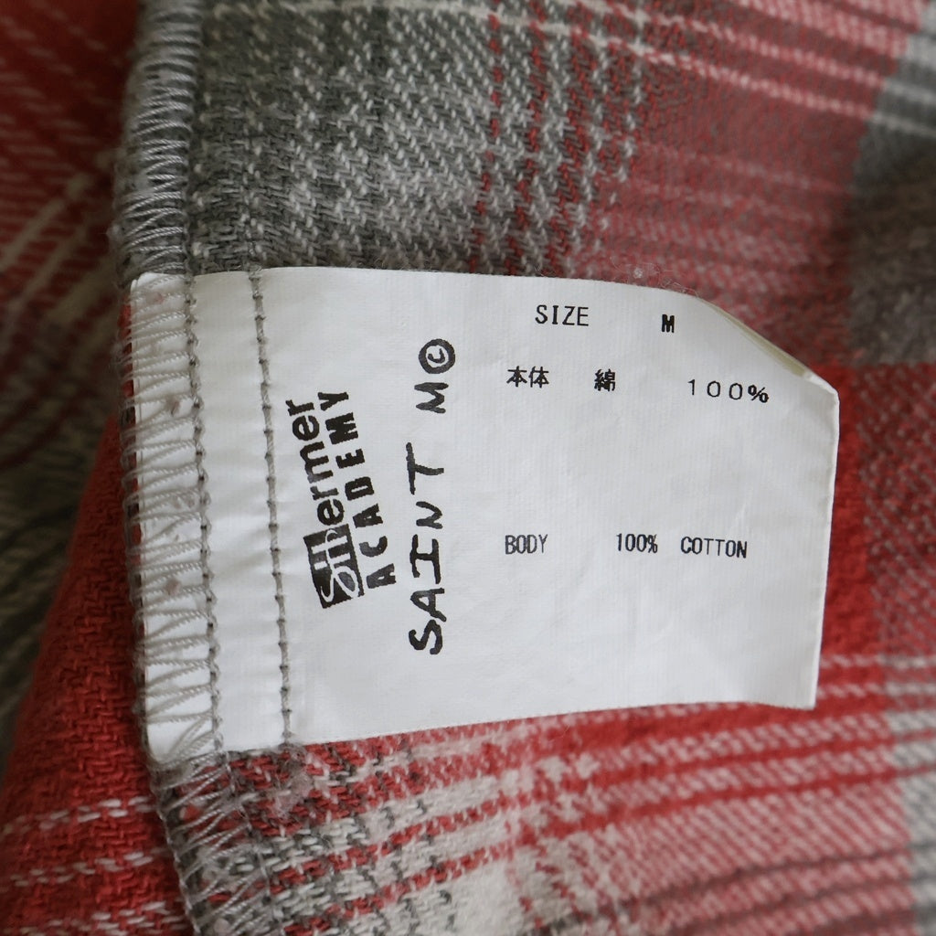 SAINT MICHAEL(セントマイケル) 23SS SA FRANNL SHIRT ダメージ加工 フランネル 長袖シャツ レッド SM-S23-0000-087