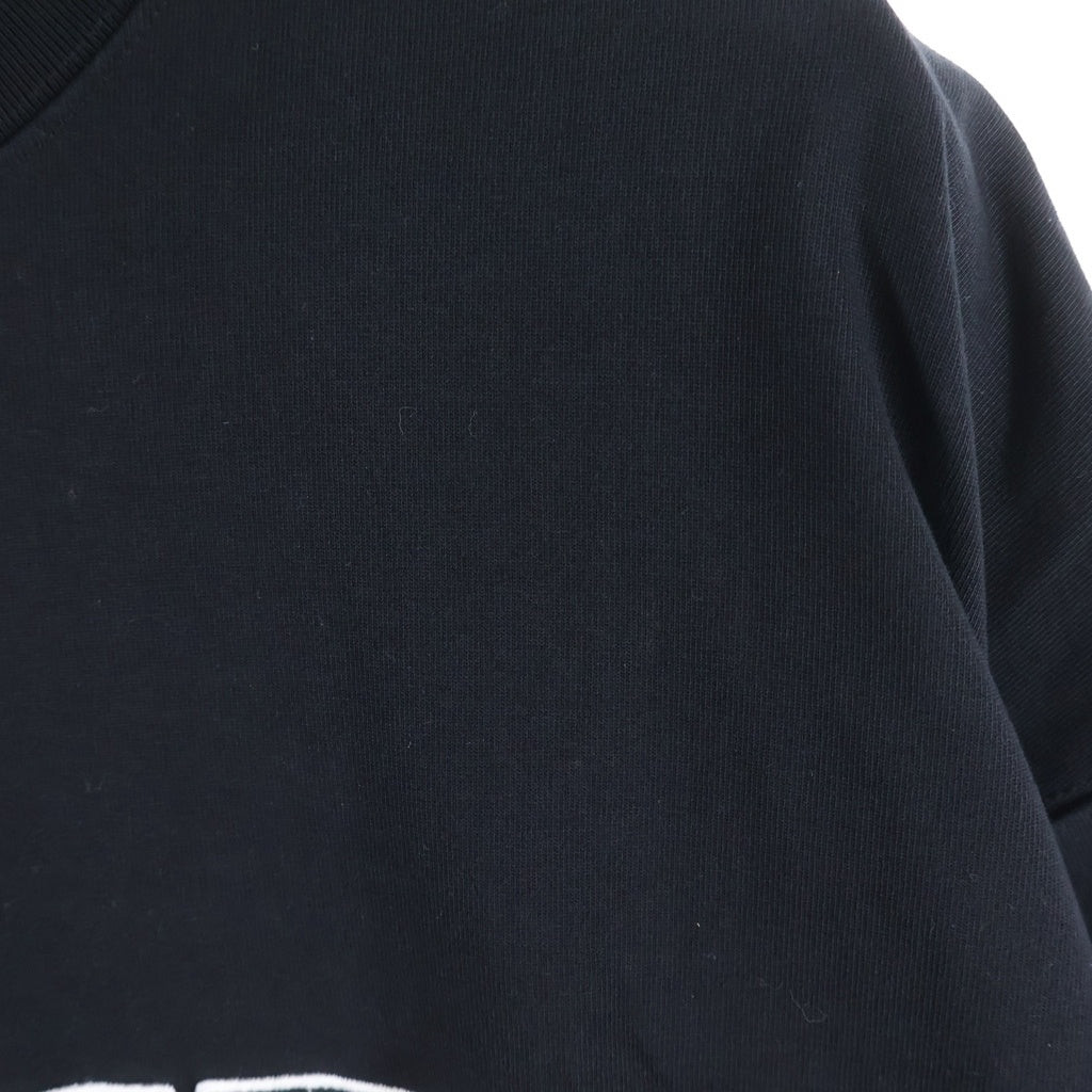 VETEMENTS(ヴェトモン) VERTICAL CUTUP LOGO TSHIRT バーティカル カット アップ ロゴデザイン クルーネック カットソー 半袖Tシャツ ブラック UE51TR860B